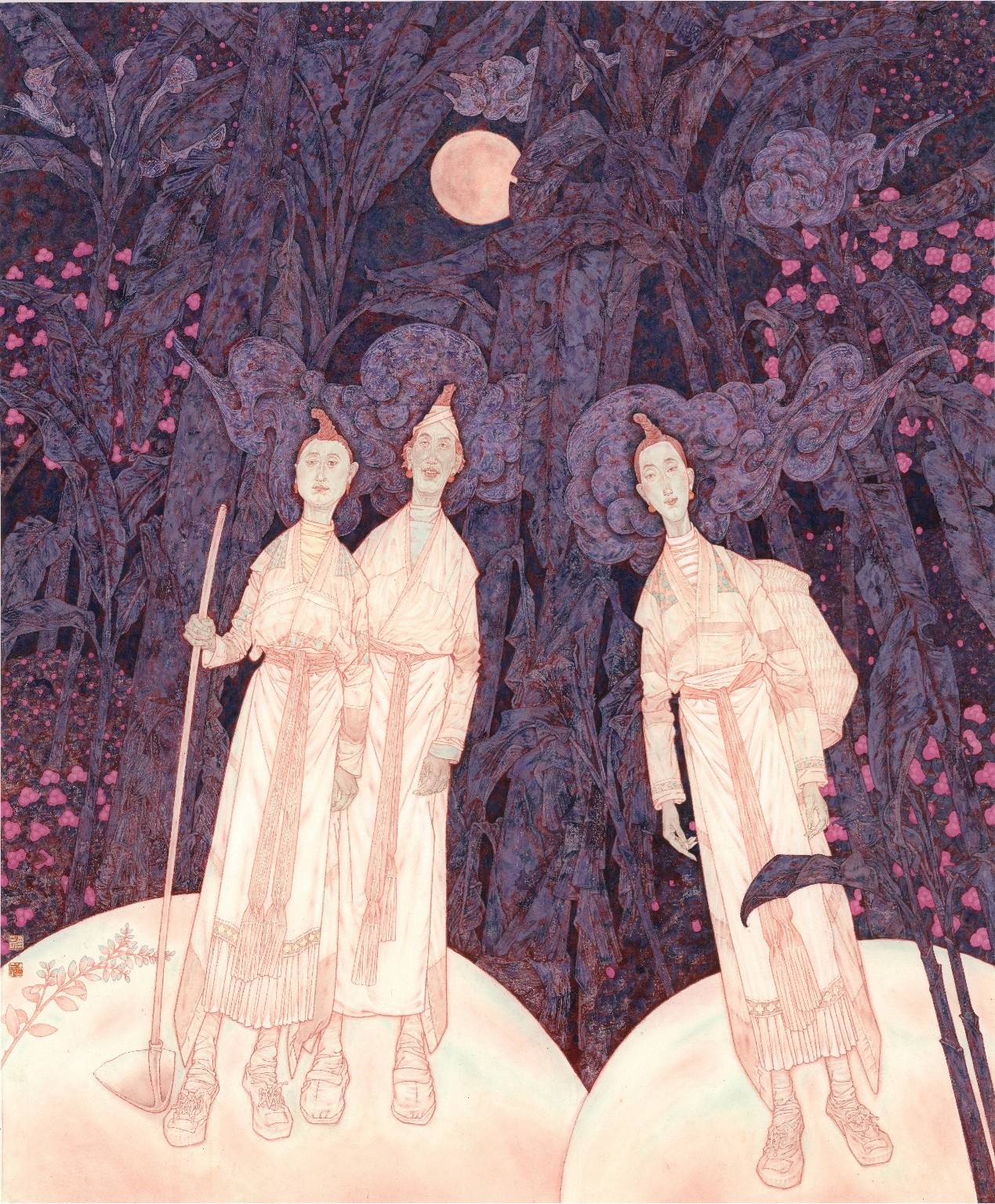 <h2>《带月荷锄归》</h2><p>作者：陈孟昕</p><p>创作年代：2022年</p><p>规格：166cm×138cm</p><p>品类：纸本设色</p>