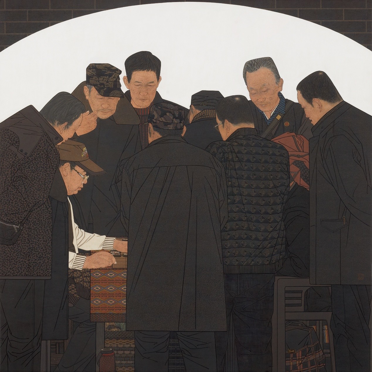 <h2>《老城根》</h2><p>作者：孙陶</p><p>创作年代：2024年</p><p>规格：170cm×170cm </p><p>品类：纸本重彩</p>